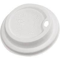 Couvercles &agrave; boire en d&ocirc;me blanc compostables Helyx Safety & Industrial Supplies