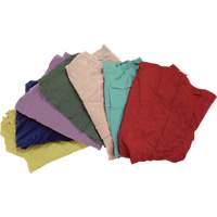 Chiffons fabriqu&eacute;s &agrave; partir de mat&eacute;riaux recycl&eacute;s, Molleton, M&eacute;lange de couleurs, 25 lb Helyx Safety & Industrial Supplies