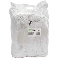 Chiffons fabriqu&eacute;s &agrave; partir de mat&eacute;riaux recycl&eacute;s, Coton, Blanc, 25 lb Helyx Safety & Industrial Supplies