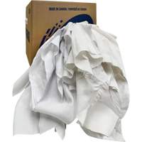 Recycled Wiping Rags, Cotton, White, 10 lbs. Helyx Safety & Industrial Supplies