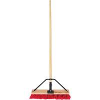Push Broom with Braced Handle, 18", Medium, PVC Bristles Helyx Safety & Industrial Supplies
