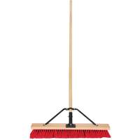 Push Broom with Braced Handle, 24", Medium, PVC Bristles Helyx Safety & Industrial Supplies