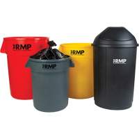 Bac &agrave; d&eacute;chets demi-rond avec couvercle, Poly&eacute;thyl&egrave;ne, 21 gal. US Helyx Safety & Industrial Supplies