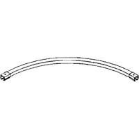 Rail de roulement courb&eacute; sur 90° avec &eacute;clisses pour murs-rideaux, 3' lo Helyx Safety & Industrial Supplies