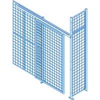 Composantes pour partitions & cloisons grillag&eacute;es - Portes coulissantes, 4' la x 8' h Helyx Safety & Industrial Supplies