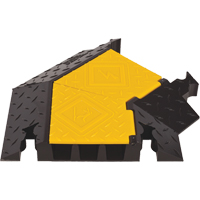 Protecteur de c&acirc;ble robuste &agrave; 3 canaux Yellow Jacket, virage &agrave; droite Helyx Safety & Industrial Supplies