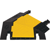 Protecteur de c&acirc;ble robuste &agrave; 5 canaux Yellow Jacket, virage &agrave; droite Helyx Safety & Industrial Supplies