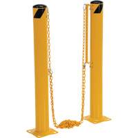 Syst&egrave;me de bornes de protection et chaînes pour quai, Acier, 42" h x 6-5/8" la, Jaune Helyx Safety & Industrial Supplies