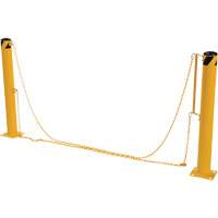 Syst&egrave;me de bornes de protection et chaînes pour quai, Acier, 42" h x 6-5/8" la, Jaune Helyx Safety & Industrial Supplies