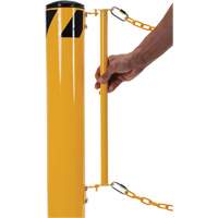 Syst&egrave;me de bornes de protection et chaînes pour quai, Acier, 42" h x 6-5/8" la, Jaune Helyx Safety & Industrial Supplies