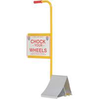Wheel Chock with Handle & Sign, 7" W x 11-7/8" D x 7-11/16" H Helyx Safety & Industrial Supplies