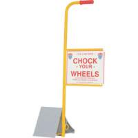 Wheel Chock with Handle & Sign, 7" W x 11-7/8" D x 7-11/16" H Helyx Safety & Industrial Supplies