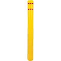 Capuchon en poly&eacute;thyl&egrave;ne pour borne de protection, 4-1/2" dia. x 52" l, Rouge/Jaune Helyx Safety & Industrial Supplies