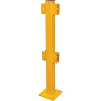 Poteau en ligne pour garde-corps l&eacute;gers, Acier, 42" h, Jaune s&eacute;curit&eacute; OSHA Helyx Safety & Industrial Supplies