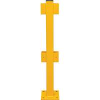 Poteau en ligne pour garde-corps l&eacute;gers, Acier, 42" h, Jaune s&eacute;curit&eacute; OSHA Helyx Safety & Industrial Supplies
