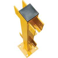 Poteau en ligne pour garde-corps l&eacute;gers, Acier, 42" h, Jaune s&eacute;curit&eacute; OSHA Helyx Safety & Industrial Supplies