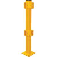 Poteau de coin pour garde-corps l&eacute;gers, Acier, 42" h, Jaune s&eacute;curit&eacute; OSHA Helyx Safety & Industrial Supplies