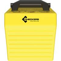Cale de roue ultra-robuste pour l'exploitation mini&egrave;re Checkers Safety, PEHD, Jaune, 14-1/2" la x 17-1/2" p x 16" h Helyx Safety & Industrial Supplies