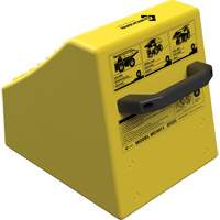Cale de roue ultra-robuste pour l'exploitation mini&egrave;re Checkers Safety sans support, PEHD, Jaune, 14-1/2" la x 17-1/2" p x 16" h Helyx Safety & Industrial Supplies