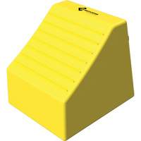 Cale de roue ultra-robuste pour l'exploitation mini&egrave;re Checkers Safety sans support, PEHD, Jaune, 14-1/2" la x 17-1/2" p x 16" h Helyx Safety & Industrial Supplies