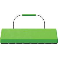 Cale de roue pour avion Checkers Safety SafeRay avec poign&eacute;e &agrave; c&acirc;ble & patin en caoutchouc, Ur&eacute;thane, Vert fluorescent, 24" la x 8" p x 6" h Helyx Safety & Industrial Supplies