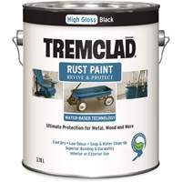 Peinture antirouille &agrave; base d'eau Tremclad, 3,78 L, Gallon, Noir Helyx Safety & Industrial Supplies