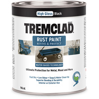 Peinture antirouille &agrave; base d'eau Tremclad, 946 ml, Canette, Noir Helyx Safety & Industrial Supplies