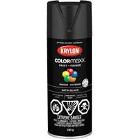 Appr&ecirc;t + peinture COLORmaxx, Noir, Semi-mat, 12 oz, Canette a&eacute;rosol Helyx Safety & Industrial Supplies