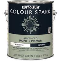 Colour Spark Interior Pre-Tinted Paint + Primer Wall Paint, Clay Mask Green, Eggshell, 3.78 L, Gallon Helyx Safety & Industrial Supplies