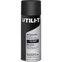 UTILI-T General Purpose Enamel Spray Paint, Black, Flat, 10 oz./283 g, Aerosol Can Helyx Safety & Industrial Supplies