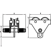 Adjustable Trolleys, 1000 lbs. (0.5 tons) Helyx Safety & Industrial Supplies