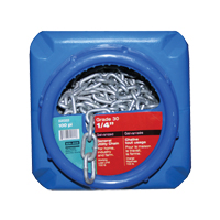 Chaînes galvanis&eacute;es par immersion &agrave; chaud, Acier au carbone, 1/4" x 100' (30,4 m) l, Calibre 30, Charge d'utilisation 1100 lb (0,55 tonne) Helyx Safety & Industrial Supplies
