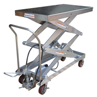 Pneumatic Hydraulic Scissor Lift Table, Stainless Steel, 47-1/4" L x 24" W, 1500 lbs. Cap. Helyx Safety & Industrial Supplies