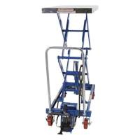 Pneumatic Hydraulic Scissor Lift Table, Steel, 35-1/2" L x 20" W, 800 lbs. Cap. Helyx Safety & Industrial Supplies