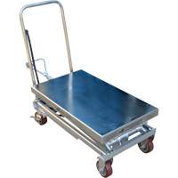 Pneumatic Hydraulic Scissor Lift Table, Stainless Steel, 35-1/2" L x 20" W, 800 lbs. Cap. Helyx Safety & Industrial Supplies