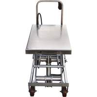 Pneumatic Hydraulic Scissor Lift Table, Stainless Steel, 35-1/2" L x 20" W, 800 lbs. Cap. Helyx Safety & Industrial Supplies