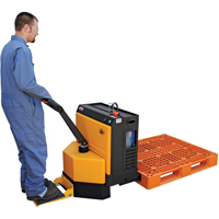 Fully Powered Electric Pallet Truck With  Stand-On Platform, 4500 lbs. Cap., 48" L x 30.25" W Helyx Safety & Industrial Supplies