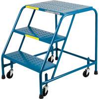 Escabeau roulant certifi&eacute; par la CSA, 3 marches, Largeur de la marche 22", Hauteur de la plateforme 28", Acier Helyx Safety & Industrial Supplies