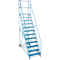 CSA-Certified Rolling Step Ladder with Locking Step, 12 Steps, 30" Step Width, 109" Platform Height, Steel Helyx Safety & Industrial Supplies