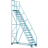 CSA-Certified Rolling Step Ladder with Locking Step, 16 Steps, 30" Step Width, 144" Platform Height, Steel Helyx Safety & Industrial Supplies