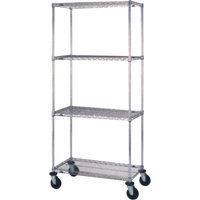 Chariots en treillis m&eacute;tallique, Chrom&eacute;, 24" x 81" x 48", Capacit&eacute; 800 lb Helyx Safety & Industrial Supplies