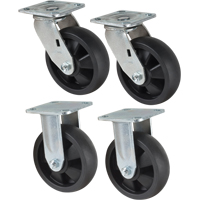 Jeu de roulettes, Fixe/Pivotant, 6" (152,4 mm), Nylon, 2400 lb (1089 kg) Helyx Safety & Industrial Supplies