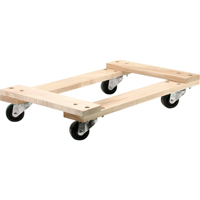 Wood Dollies - Medium-Duty, Polyolefin Wheels, 900 lbs. Capacity, 18" W x 30" D x 7" H Helyx Safety & Industrial Supplies