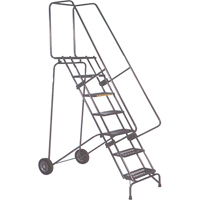 &eacute;chelles mobiles Fold-N-Store, 7 marches, Perfor&eacute;, Hauteur 70" Helyx Safety & Industrial Supplies