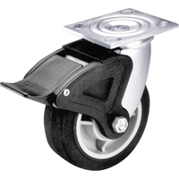 Roulette &agrave; freinage complet, Pivotant avec frein, 6" (152,4 mm), Caoutchouc, 450 lb (204 kg) Helyx Safety & Industrial Supplies