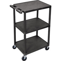 Chariot utilitaire, 3 tiers, 18" x 40" x 24", Capacit&eacute; 400 lb Helyx Safety & Industrial Supplies