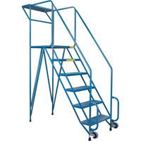 &eacute;chelles roulantes pour l'entretien et les m&eacute;caniciens, Acier, 6 Marches, Hauteur de la plateforme 57" Helyx Safety & Industrial Supplies
