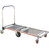 Six Wheel Folding Platform Truck, Aluminum, 1550 lbs., 61-7/8" L x 23-1/4" W, 39" High Helyx Safety & Industrial Supplies