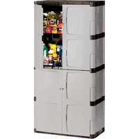 Armoire robuste, Plastique, 3 Tablettes, 72" h x 36" la x 18" P, Mica et charbon Helyx Safety & Industrial Supplies