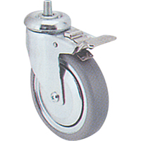 Roulette zingu&eacute;e, Pivotant avec frein, Diam&egrave;tre 3" (76 mm), Capacit&eacute; 150 lb (68 kg) Helyx Safety & Industrial Supplies